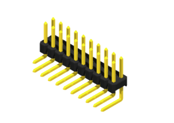  Pin Header 1.27mm SQ PIN0.46mm 2 Row H=1.7/2.5mm  Right Angl 